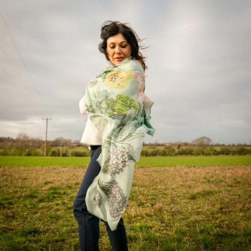 Fleur Scarf in Green by Tilley & Grace